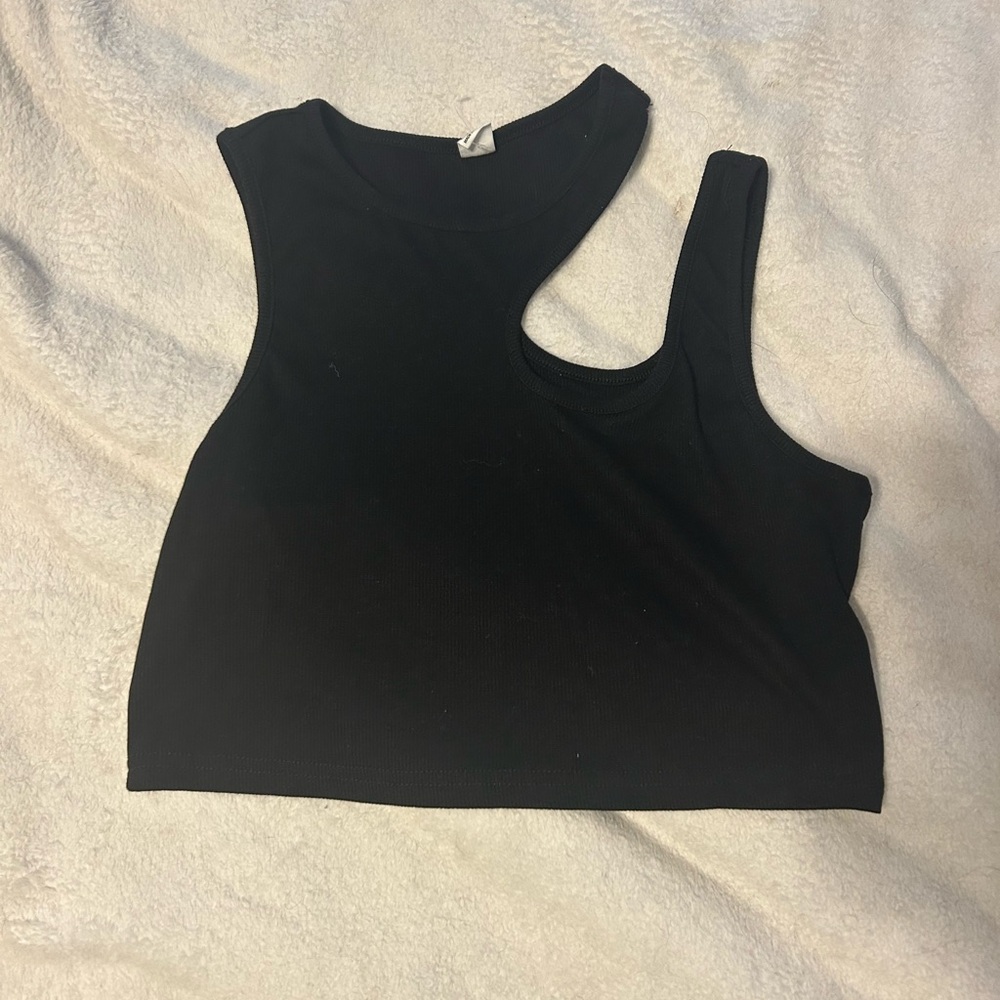 Black Asymmetrical Women's Top
